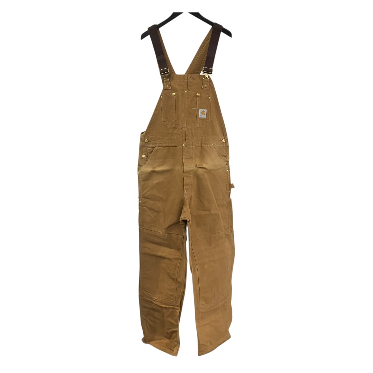 【中古】 CarHartt　 90s USA製 星タグ ダブルニー オーバーオール R01BRN ブラウン サイズ：W38×L34 【040426】（カーハート）