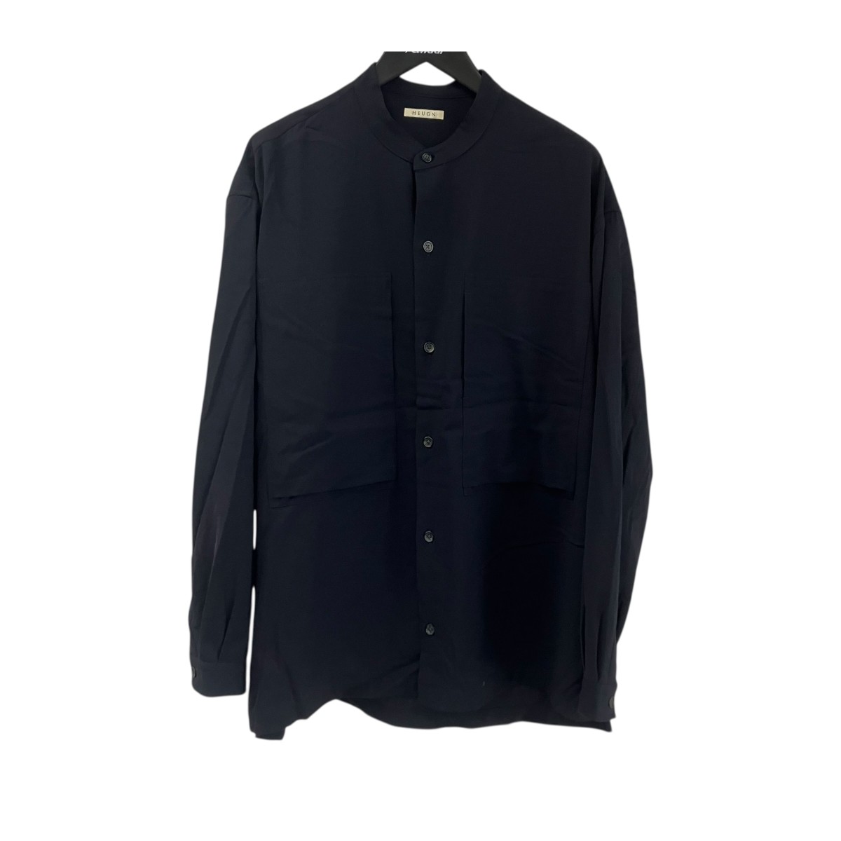 【中古】\u003cBR\u003eHEUGN\u003cBR\u003e25AW CODY WOOL SHIRT BLOUSON バンドカラーシャツ SHIRT119 米国海軍 大きさ：3\u003cBR\u003e【通貨価値思いなおす】