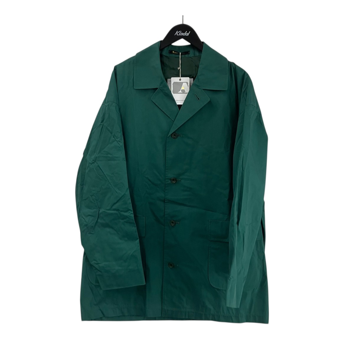 【中古】 Aquascutum　 90s ステンカラーコート ナイロンコート グリーン サイズ：42 【040426】（アクアスキュータム）