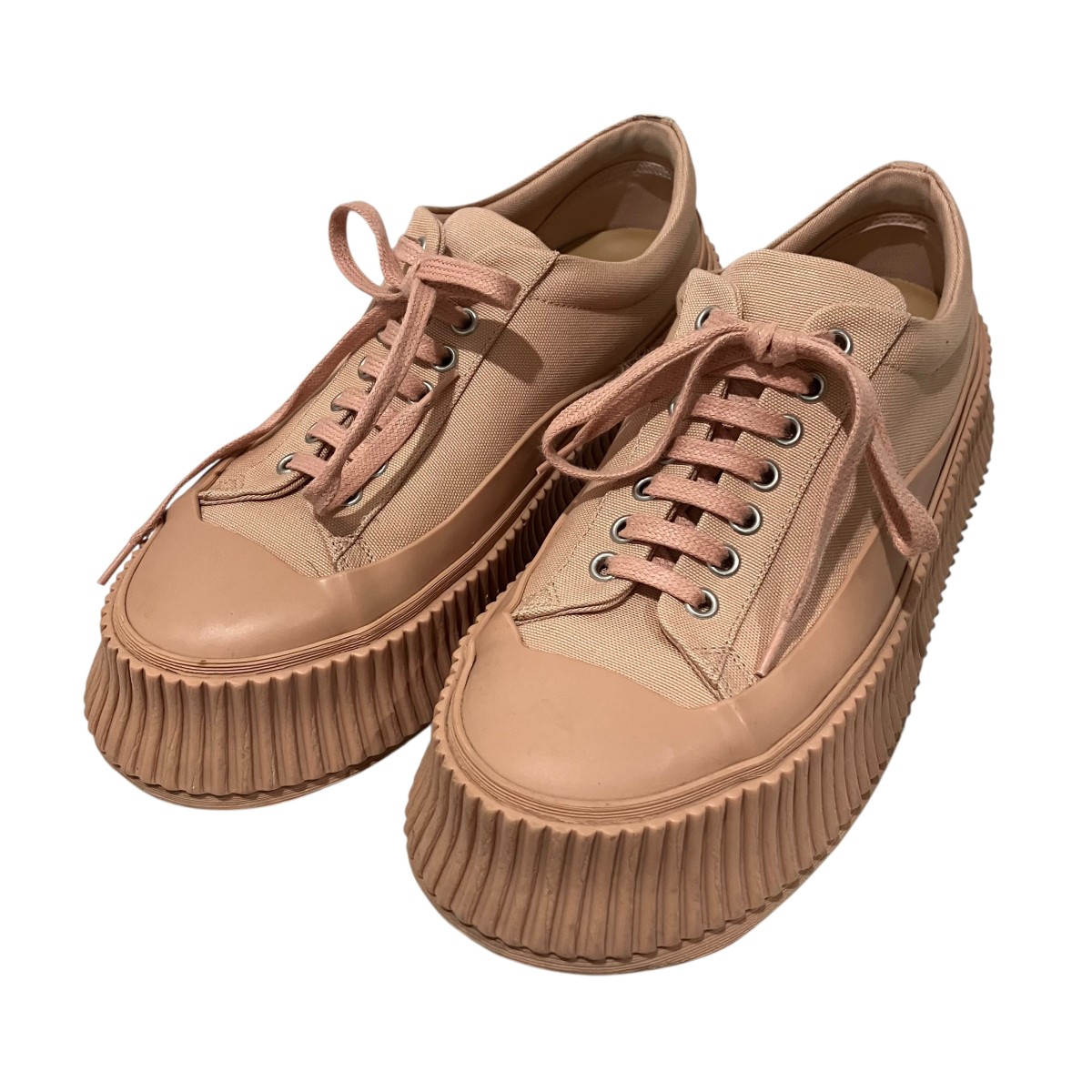 【中古】 JIL SANDER　 プラットフォームスニーカー ピンクベージュ サイズ：40 【040426】（ジルサンダー）