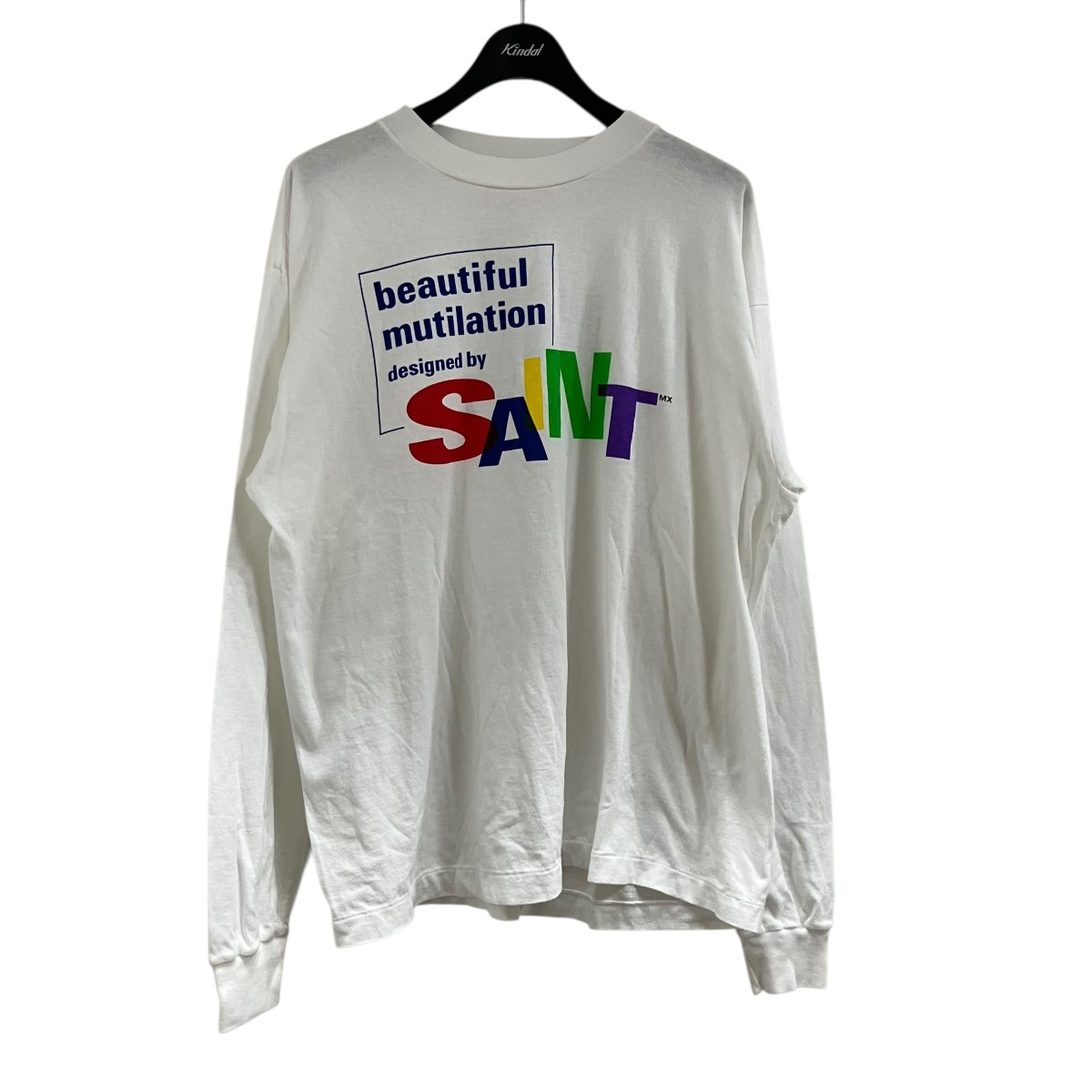 【中古】 SAINT MICHAEL プリントカットソー ホワイト×マルチカラー サイズ:L 【040426】(セントマイケル)