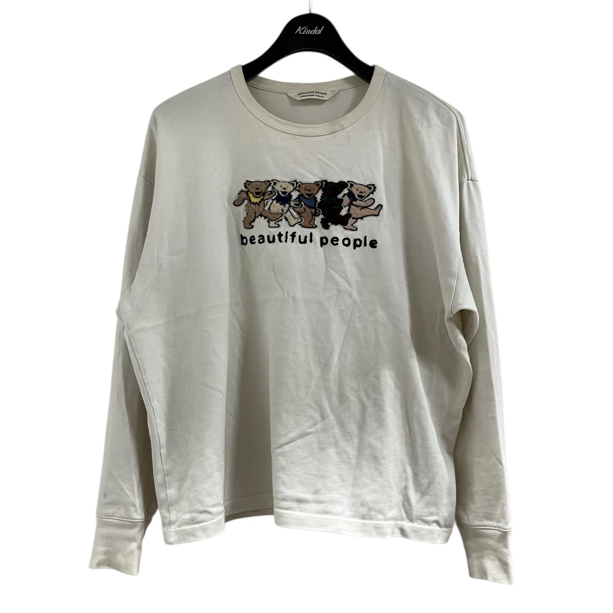 【中古】 beautiful people　 ベアロングスリーブTシャツ ホワイト サイズ：36 【040426】（ビューティフルピープル）