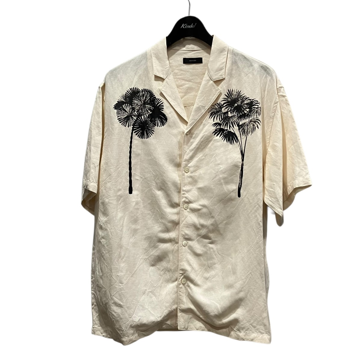 【中古】OBSIDIAN PARMTREE SHIRTS オープンカラーシャツ ODM24SS002 象牙色 大きさ：S 【040426】（オブシディアン）