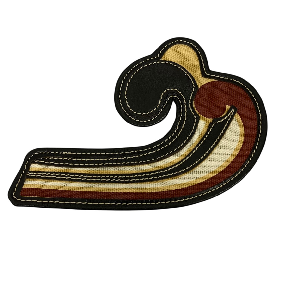 【中古】 MIU MIU　 WAVE BROOCH レザーブローチ サイズ：One Size 【040426】（ミュウミュウ）