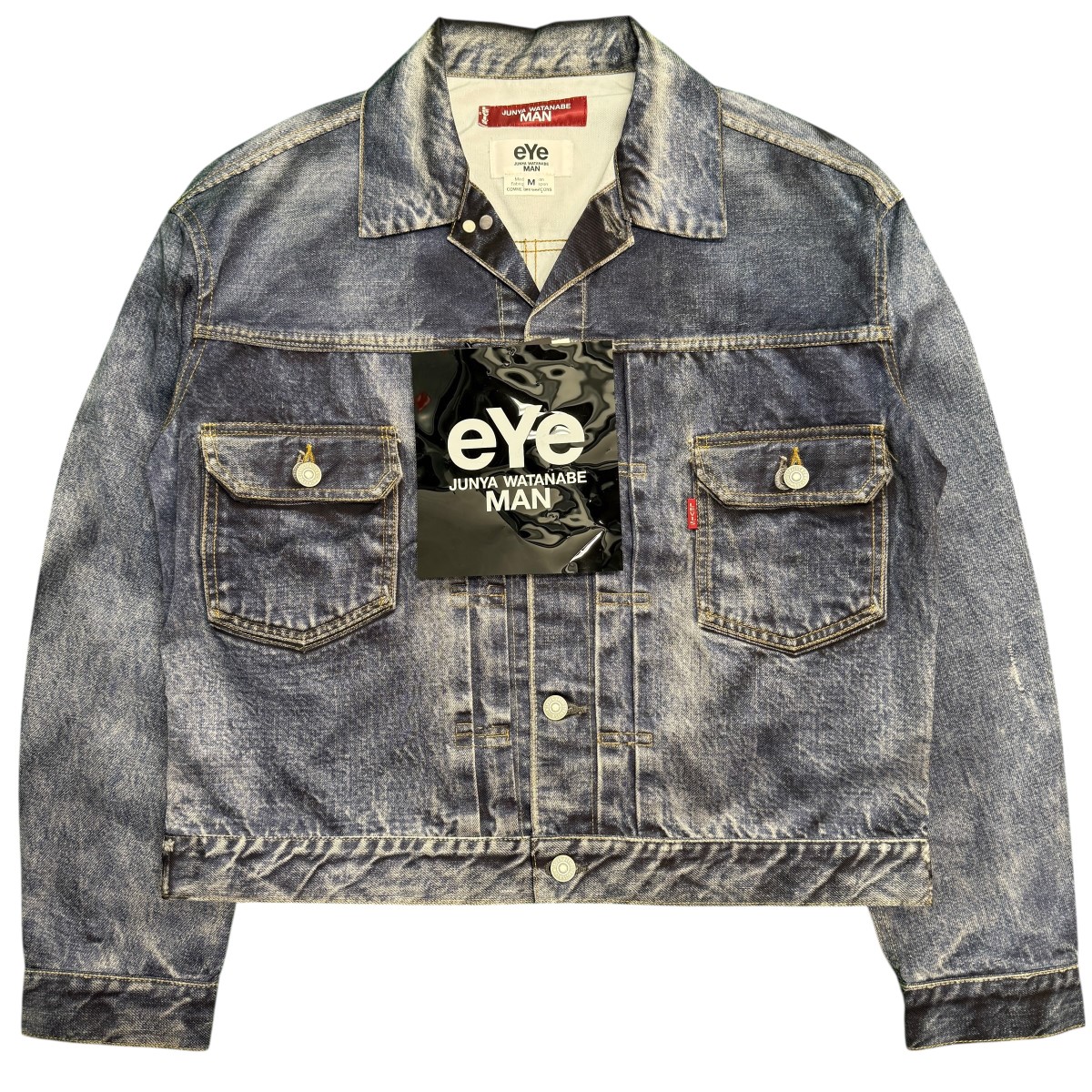 【中古】 eye JUNYA WATANABE MAN×BerBerJin×Levi’s　 25SS／ 507XX 2ndトリプルネームジャケット ／転写デニムジャケット ／WO-J910 インディゴ サイズ：M 【040426】（アイジュンヤワタナベマン×ベルベルジン×リーバイス）