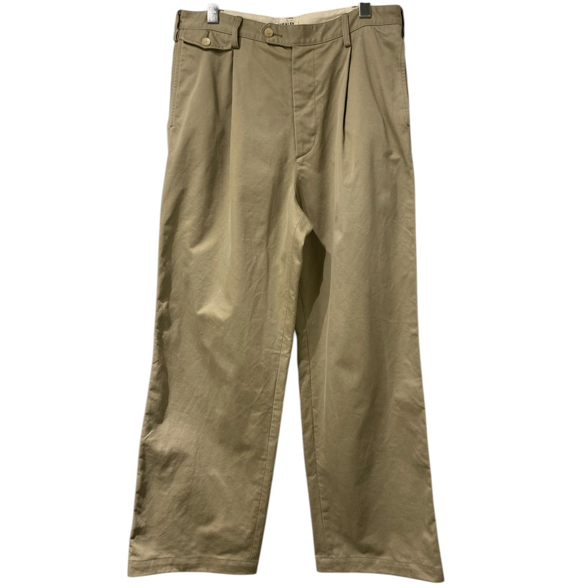【中古】 AURALEE　 25SS Washed Finx Chino One-Tuck Pantsフィンクスコットンウォッシュ加工タックチノパンツ LIGHT KHAKI サイズ：4(78cm) 【030426】（オーラリー）
