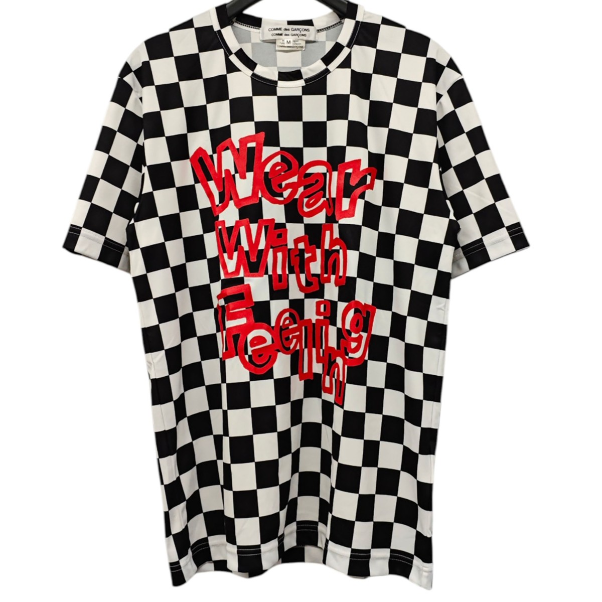 【中古】COMME des GARCONS COMME des GARCONS　2024SS 総柄プリントTシャツ RM-T026 ホワイト&times;ブラック サイズ：M 【040426】（コムデギャルソンコムデギャルソン）｜ブランド古着のカインドオル