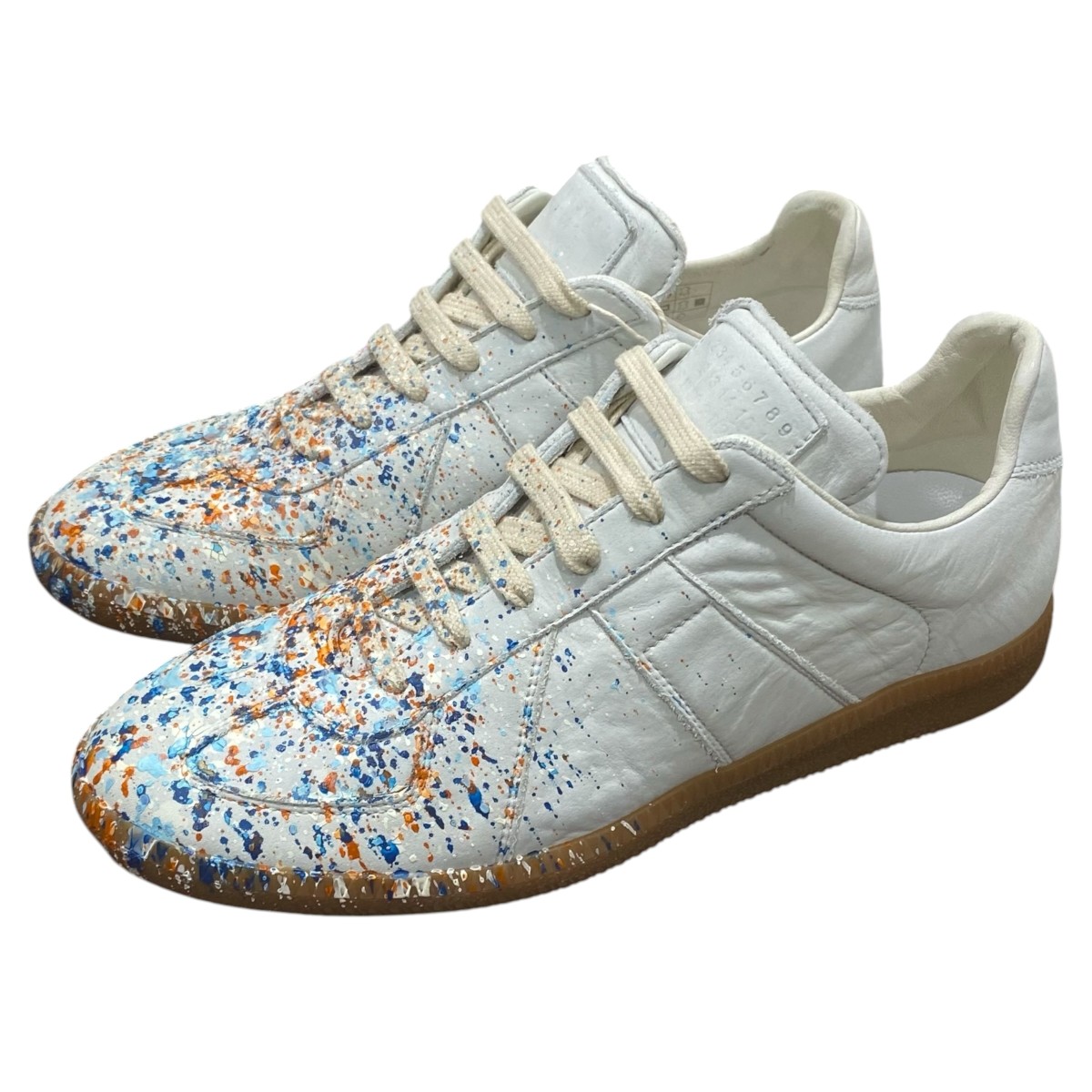 【中古】Maison Margiela Replica paint スニーカー S38WS0127 薄墨色 大きさ：39 【030426】（メゾンマルジェラ）