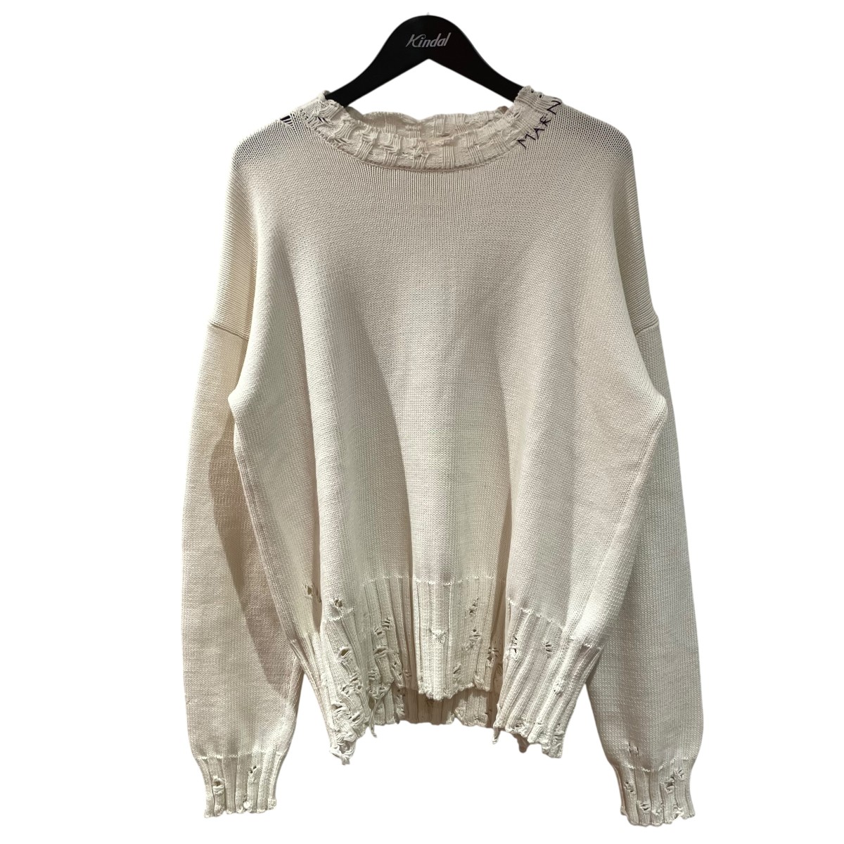 【中古】 MARNI　 24AW ダメージニット GCMG0210A0 UFC652 アイボリー サイズ：46 【040426】（マルニ）