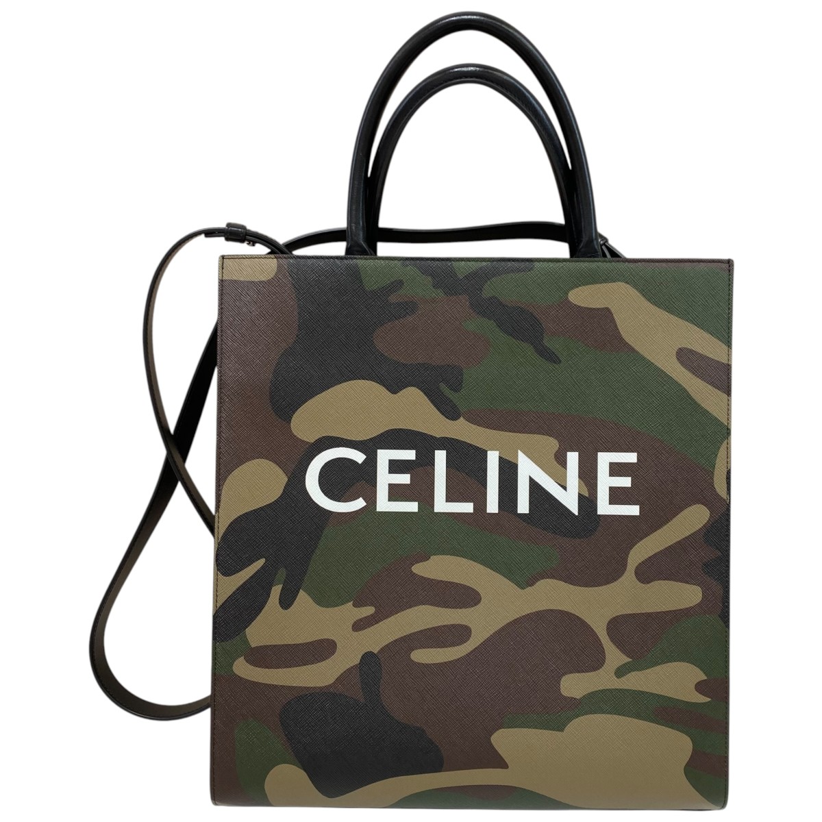【中古】 CELINE　 カモフラバーティカルカバ カーキ 【030426】（セリーヌ）