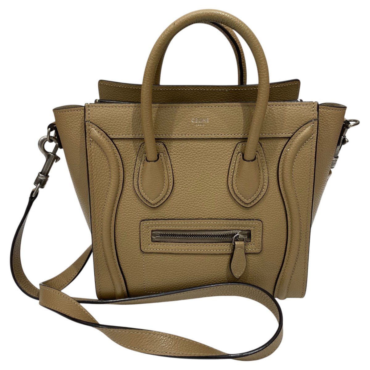 【中古】CELINE ラゲージマイクロショッパー ベージュ 【030426】（セリーヌ）