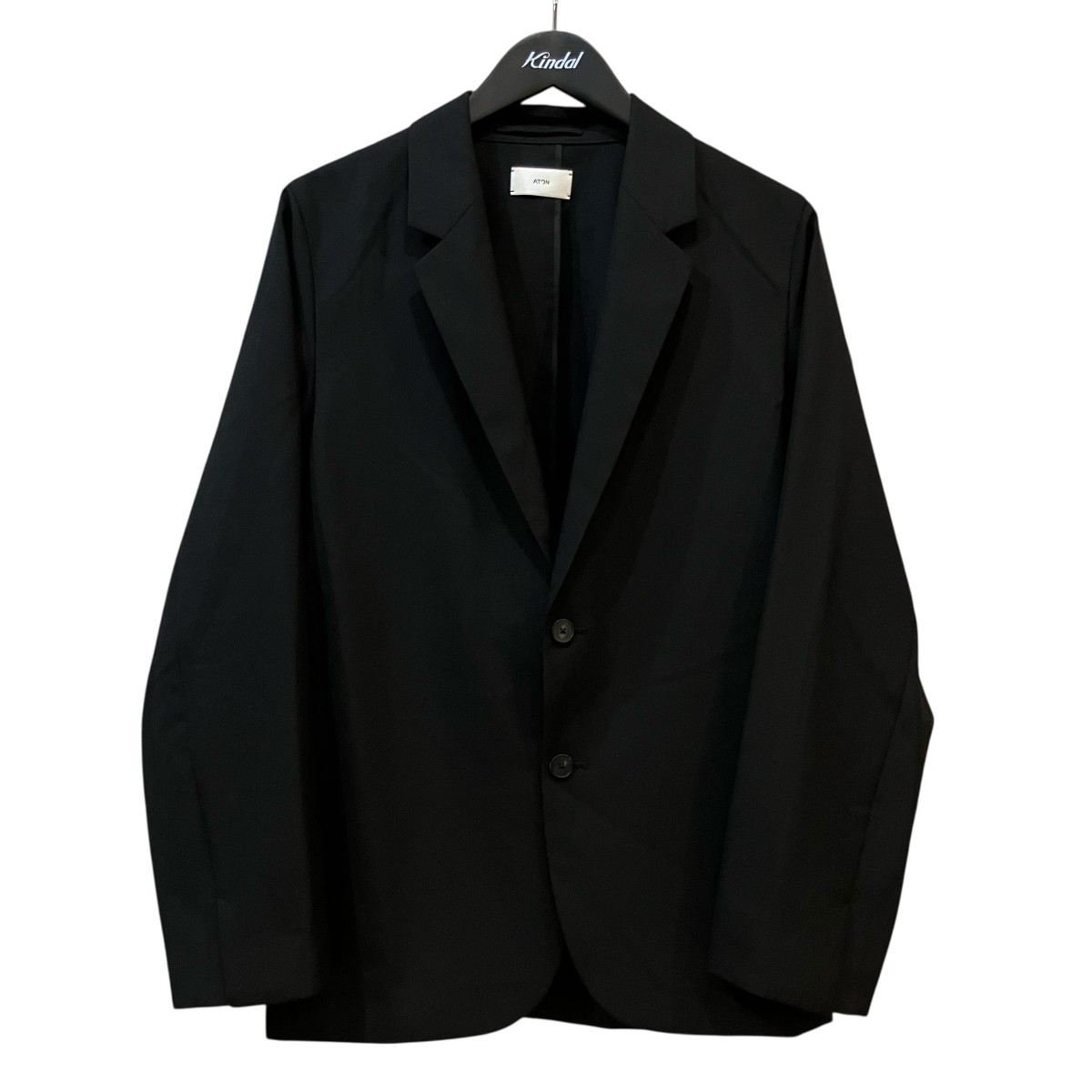 【中古】 ATON　 「WOOL TROPICAL」 ウールトロピカルテーラードジャケット JK AG CW 0700 ブラック サイズ：00 【050426】（エイトン）