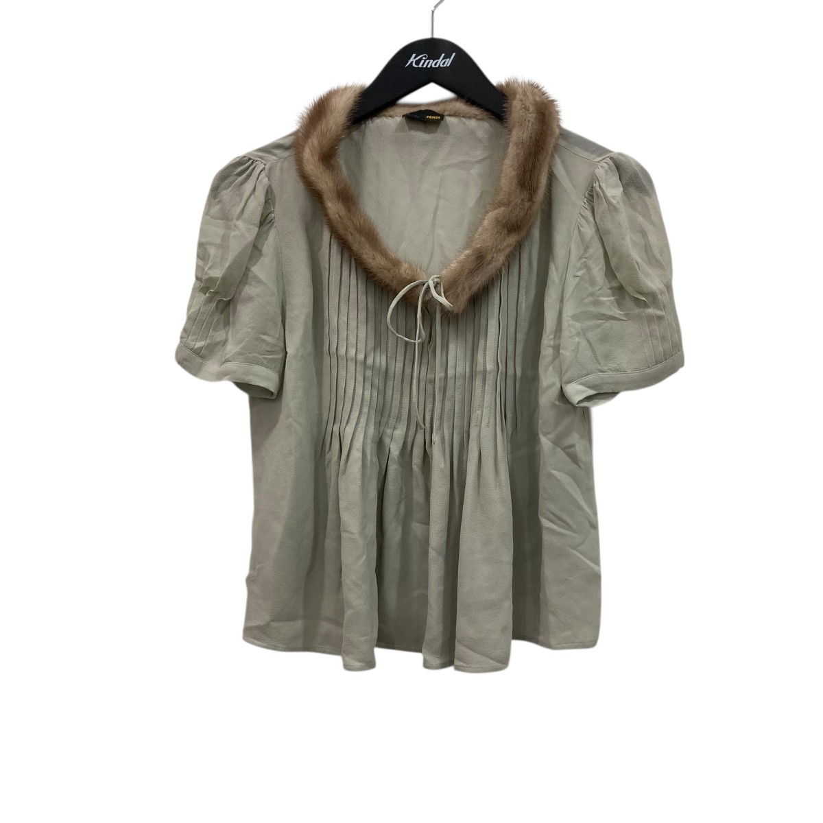 【中古】 FENDI　 ファー付 ブラウス FT5392 グレー サイズ：40 【050426】（フェンディ）