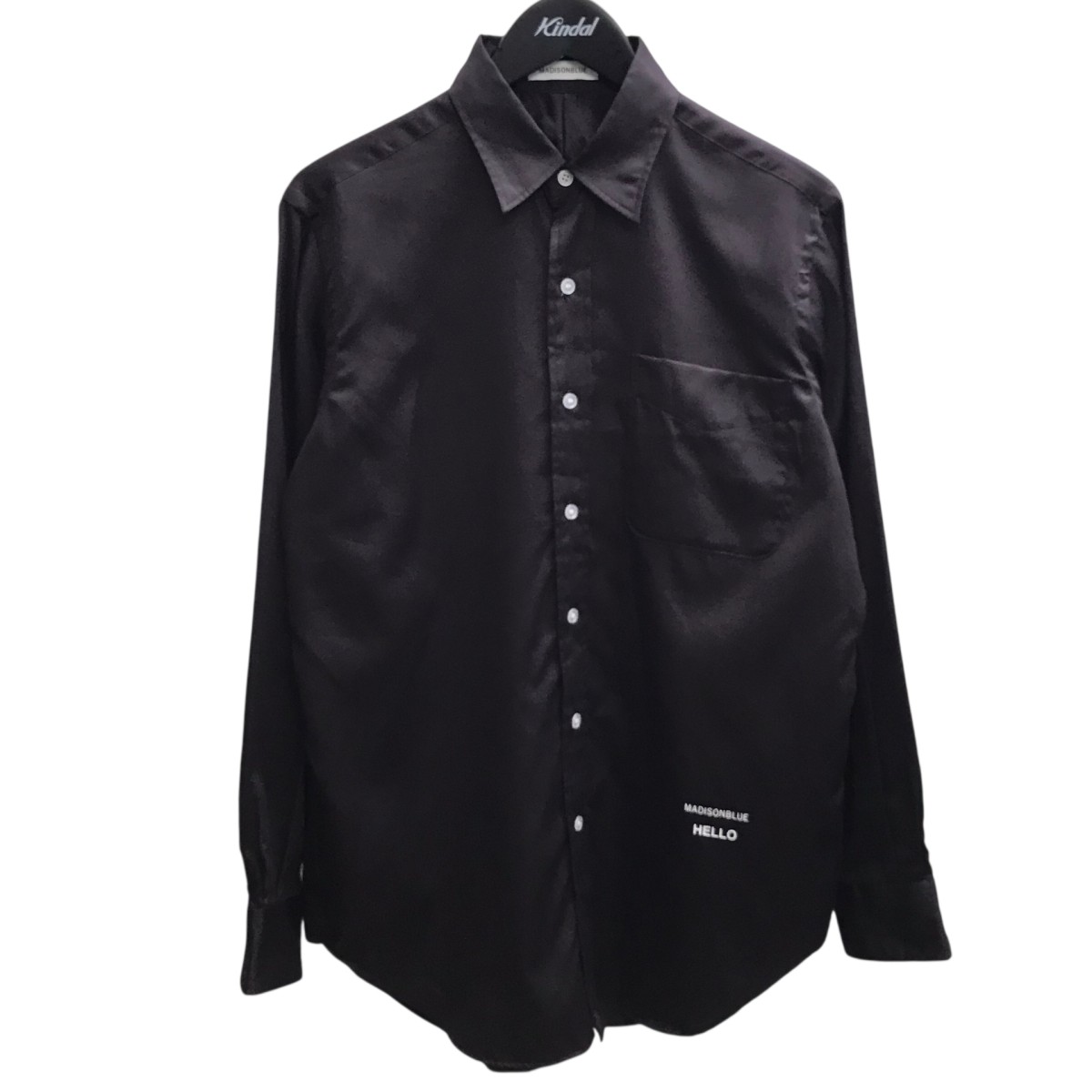 【中古】MADISON BLUE26SSTRANE L S SHIRT SATIN 長袖シャツ ブラウン サイズ:04【価格見直し】|ブランド古着のカインドオル