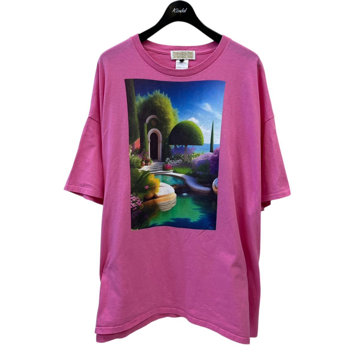 【中古】 TATA CHRISTIANE　 プリントTシャツ ピンク サイズ：L 【050426】（タタクリスティアン）