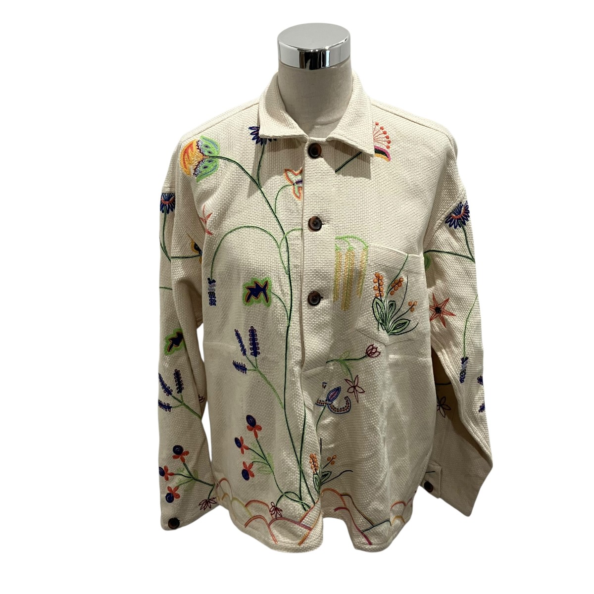 【中古】 BODE　 刺繍シャツポロシャツ アイボリー サイズ：S/M 【050426】（ボーディ）