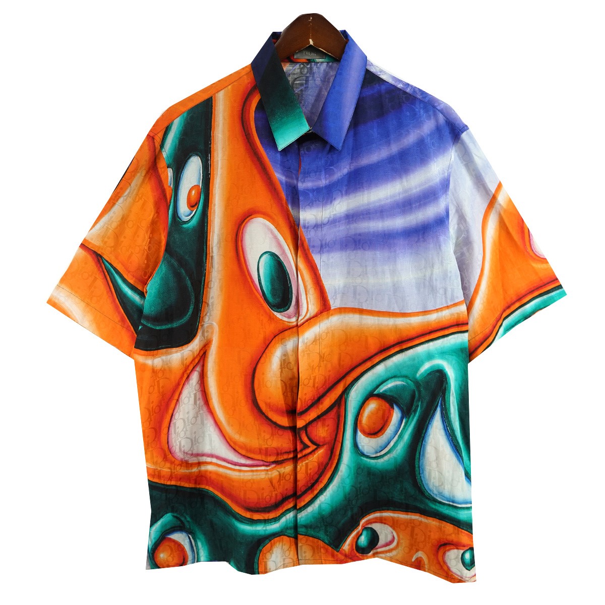 【中古】\u003cBR\u003eDIOR\u003cBR\u003e21SS KENNY SCHARF ケニー・シャーフケニー・シャーフ ロゴタイプ オブ西洋葱 絹地混 半袖 プルオーバー マルチ色合い 大きさ：39\u003cBR\u003e【通貨価値思いなおす】