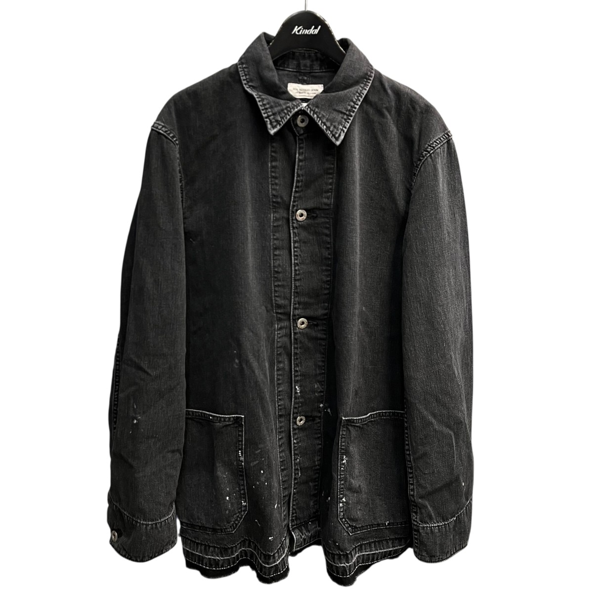 【中古】 Ron Herman　 26SS ドリップ ブラックデニム カバードジャケット カバーオール 4320400012 ブラック サイズ：S 【050426】（ロンハーマン）
