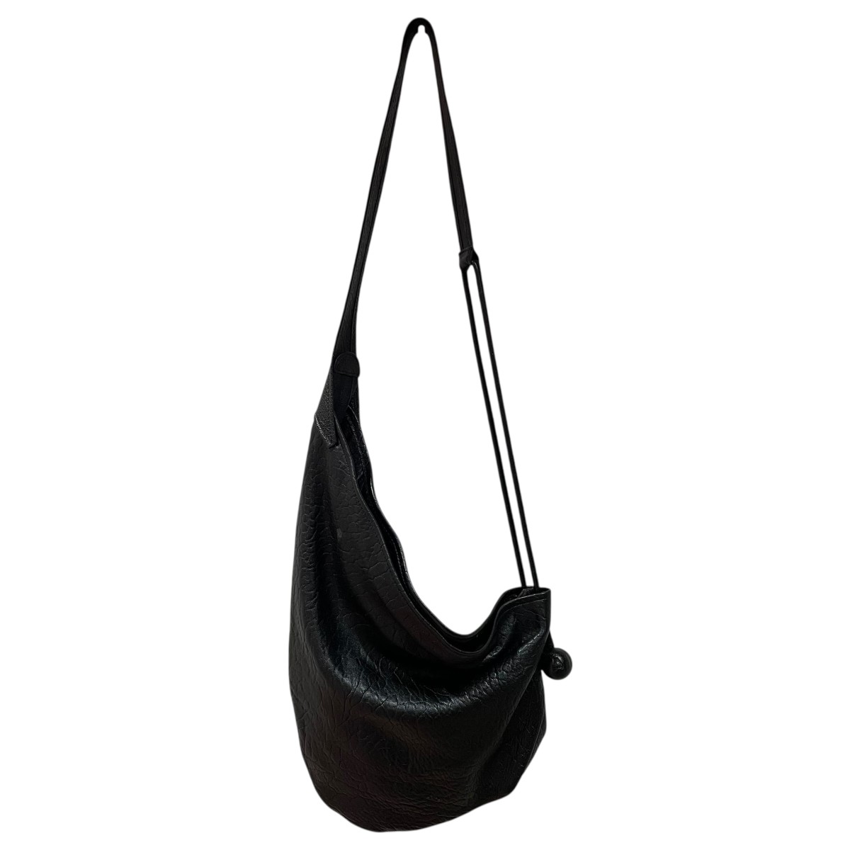 【中古】 MARNI　 ナッパ製ホーボーバッグ レザーショルダーバッグ SBMP0216U0 ブラック 【050426】（マルニ）