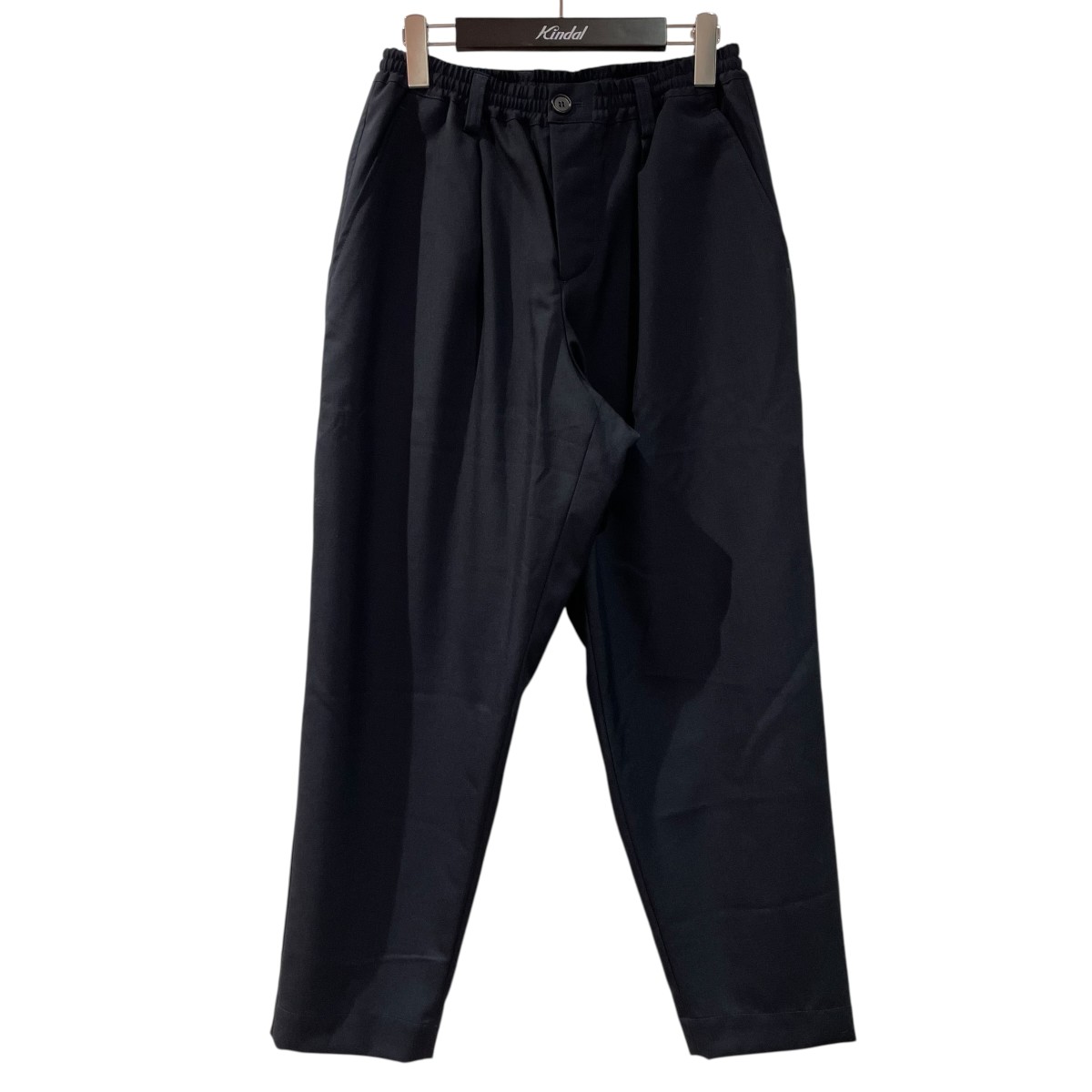 【中古】 MARNI　 23AW ウールトロピカルシャーリング1Pテーパードパンツ イージートラウザー PUMU0017U3 TW839 ネイビー サイズ：44 【050426】（マルニ）