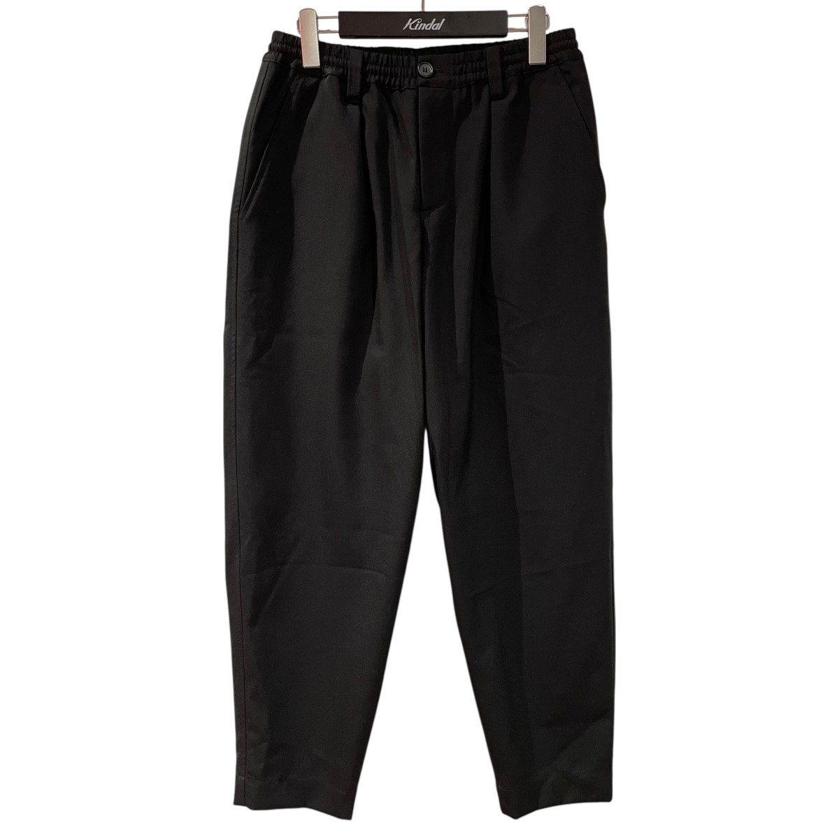 【中古】 MARNI　 22AW ウールトロピカルシャーリング1Pテーパードパンツ イージートラウザー PUMU0017U1 TW839 ブラック サイズ：44 【050426】（マルニ）