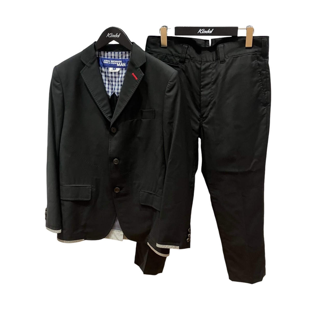 【中古】 JUNYA WATANABE MAN　 13SS Lined Design set up スーツ WK-J015／WK-P015 ブラック サイズ：XS 【050426】（ジュンヤワタナベマン）