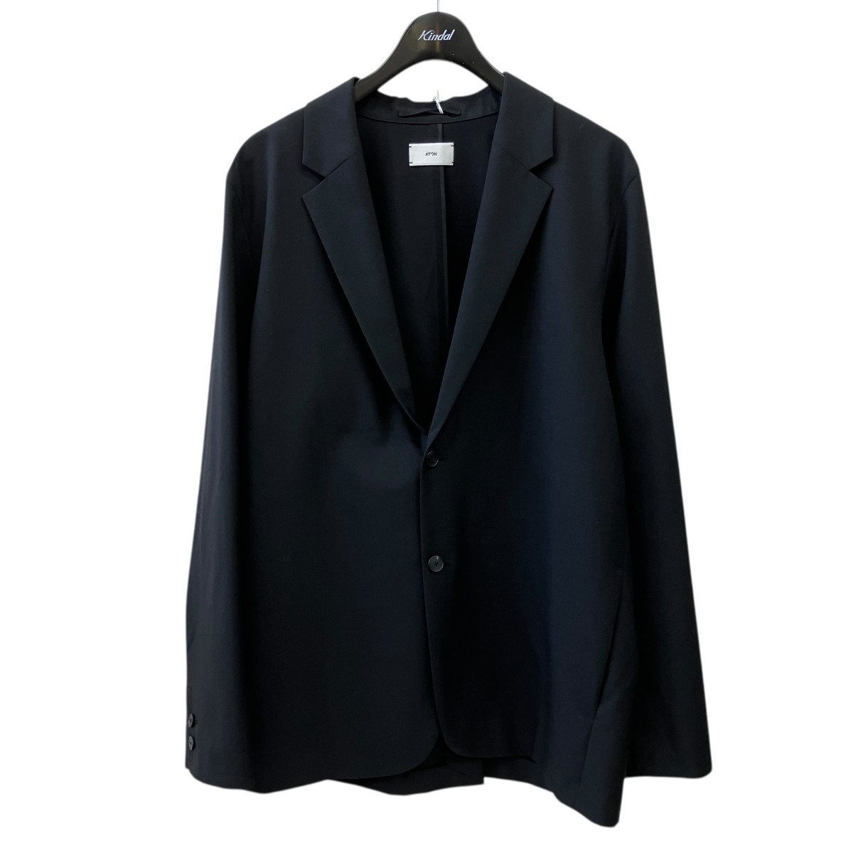 【中古】 ATON　 WOOL TROPICAL TAILORED JACKET テーラードジャケット 8026898 ブラック サイズ：06 【060426】（エイトン）