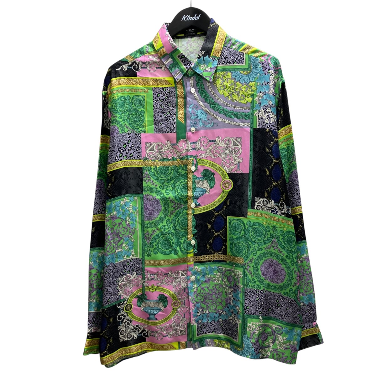【中古】 VERSACE　 シルク総柄シャツ マルチカラー サイズ：41 【060426】（ヴェルサーチ）