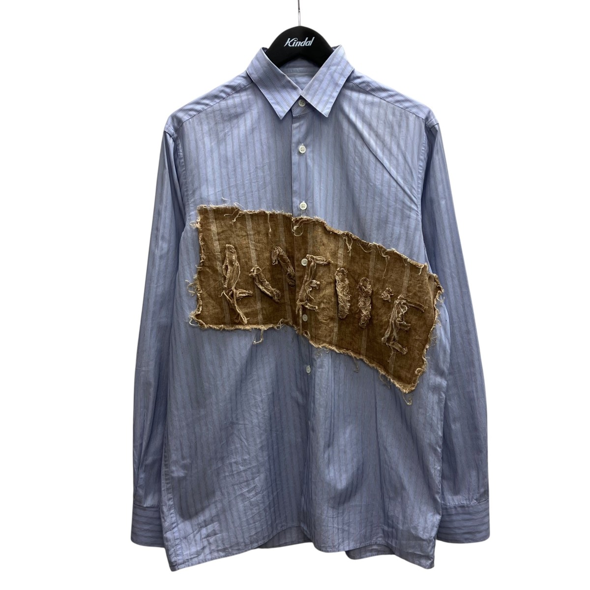 【中古】 LOEWE　 切替デザインチェックシャツ ブルー サイズ：38 【060426】（ロエベ）