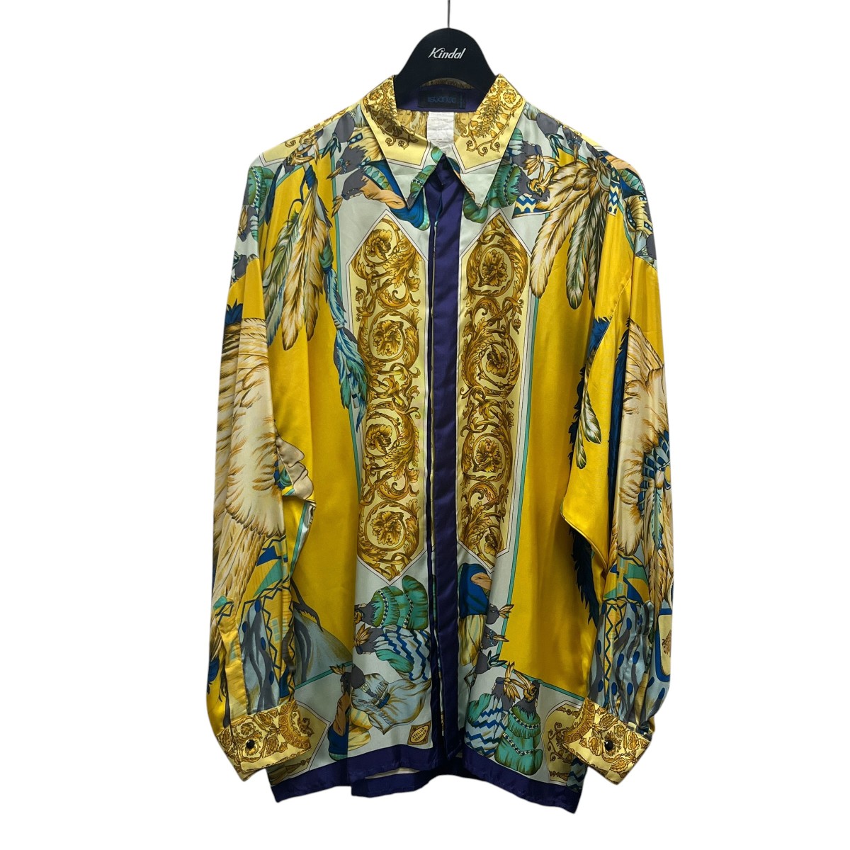 【中古】 VERSACE ISTANTE　 Indian Head シルクシャツ イエロー サイズ：46 【050426】（ヴェルサーチイスタンテ） 24,420円