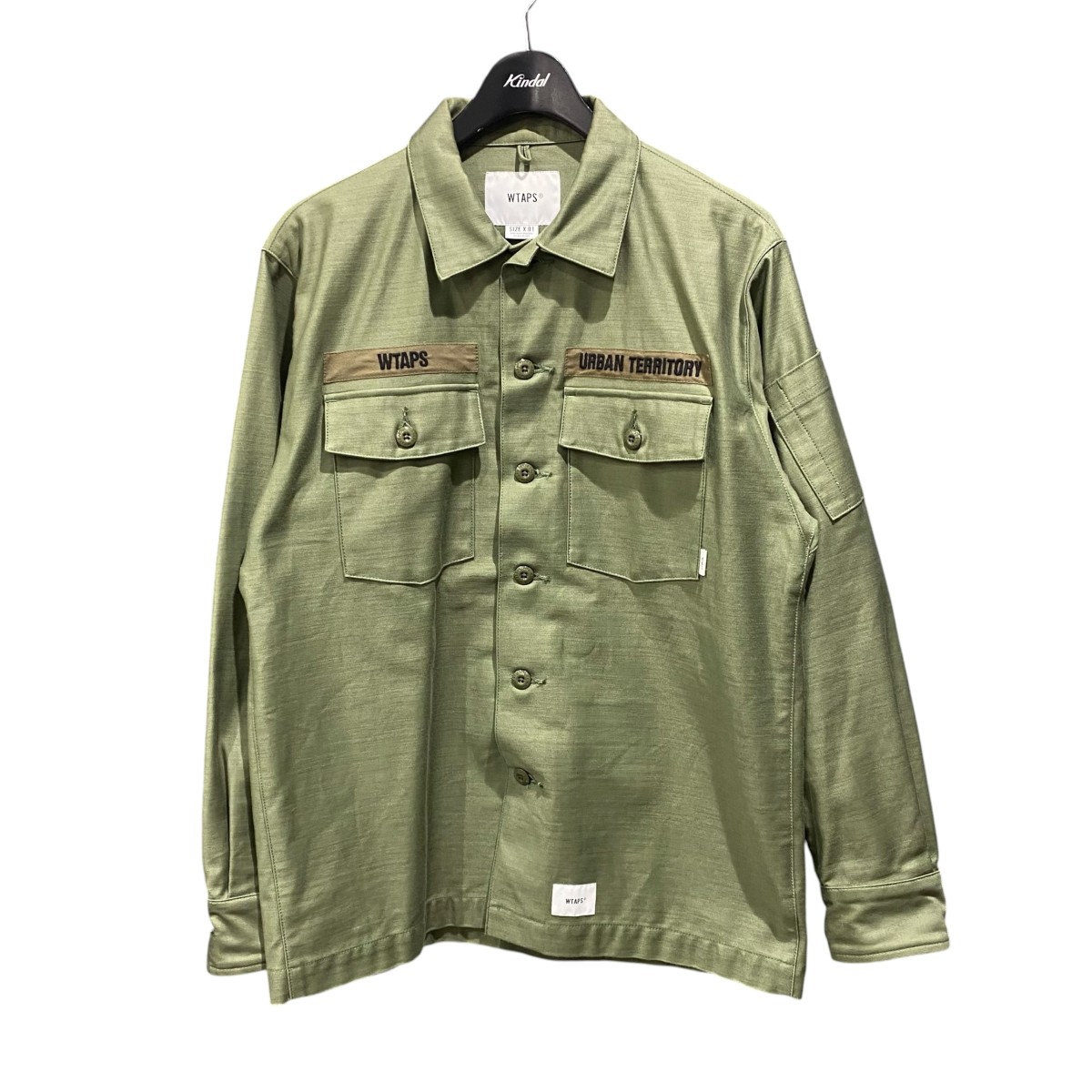 【中古】 WTAPS　 20AW ミリタリーシャツ 202BRDT-SHM01 BUDS／LS グリーン サイズ：01 【050426】（ダブルタップス）