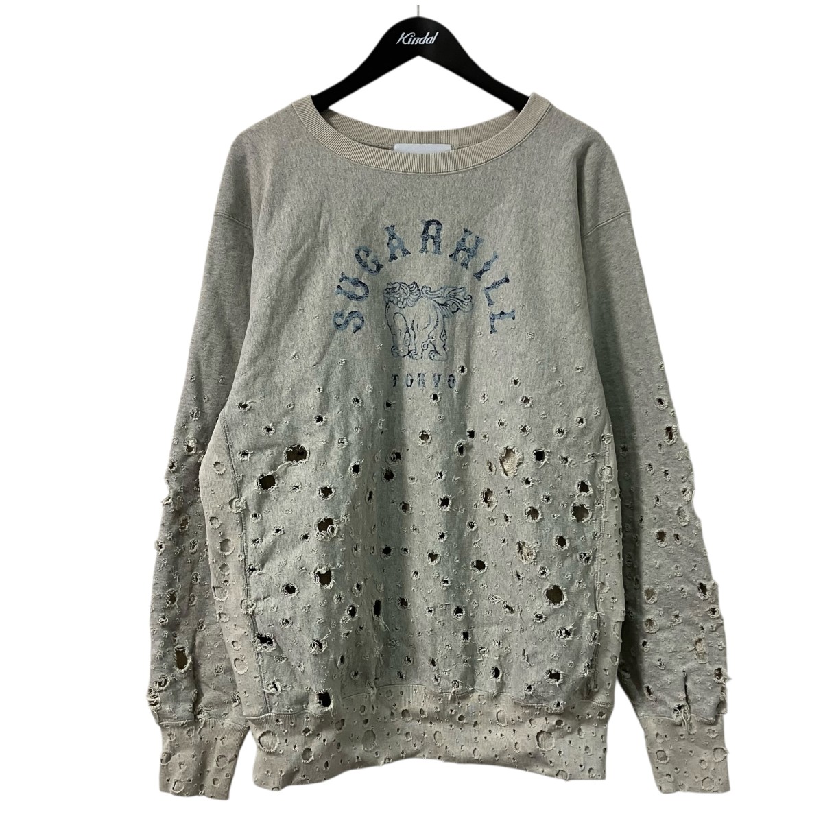 【中古】 SUGARHILL　 24SS CRASHED SWEATSHIRT クルーネックスウェット 2441000906 グレー サイズ：2 【060426】（シュガーヒル）
