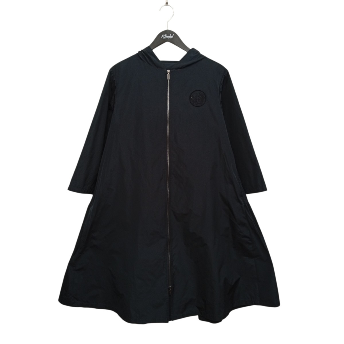 【中古】FOXEY BOUTIQUE　Coat Flower Bell フーデッドコート 44827 ネイビー サイズ：38 【110626】（フォクシーブティック）｜ブランド古着のカインドオル
