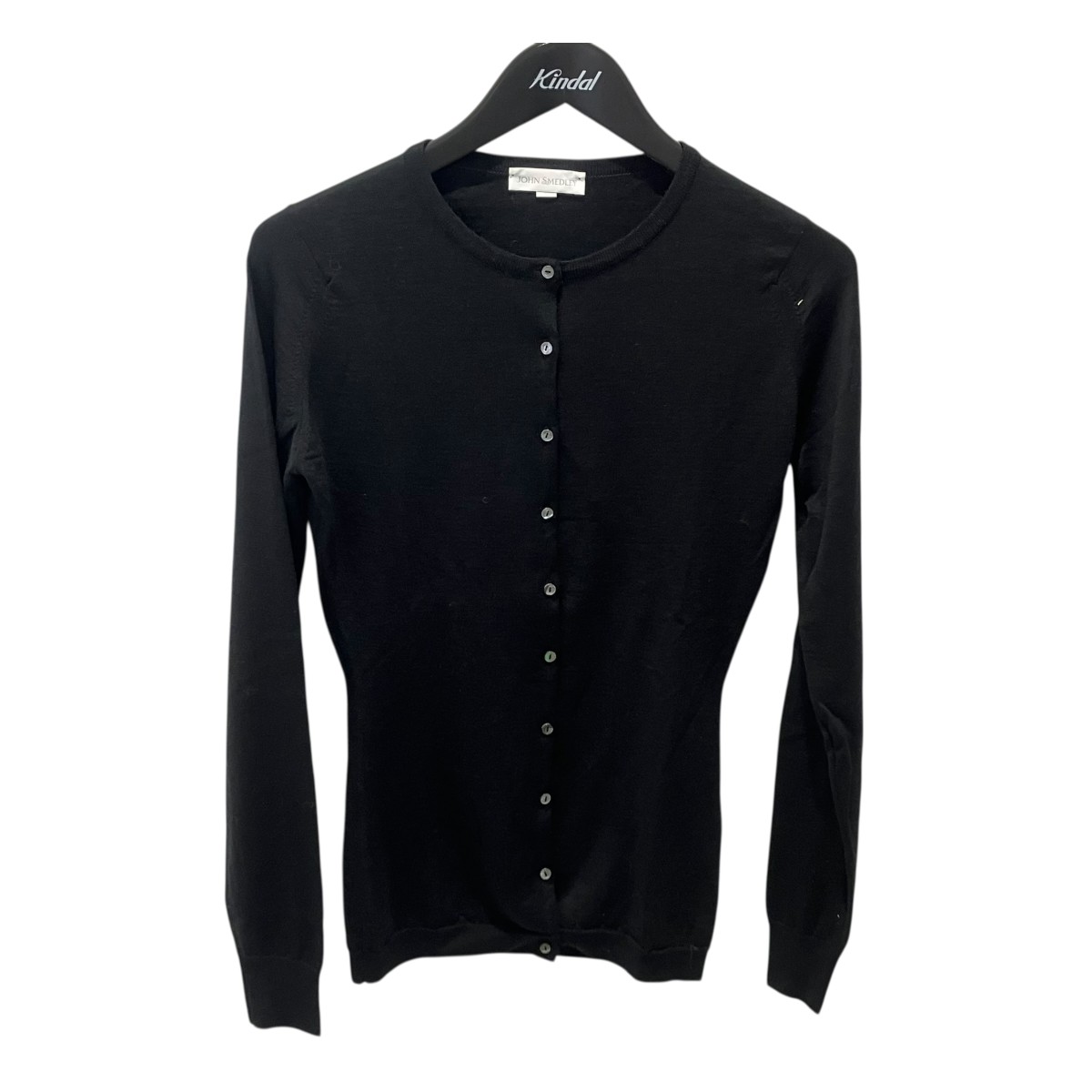 【中古】 JOHN SMEDLEY　 NEW ZEALAND MERINO クルーネックカーディガン ニットカーディガン ブラック サイズ：S 【060426】（ジョンスメドレー）