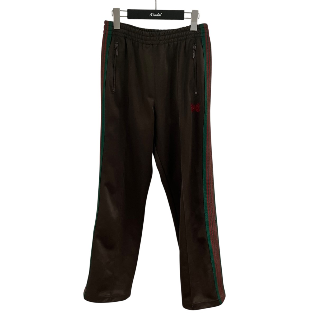 【中古】 Needles　 サイドライントラックパンツ ブラウン×グリーン サイズ：XS 【060426】（ニードルズ）