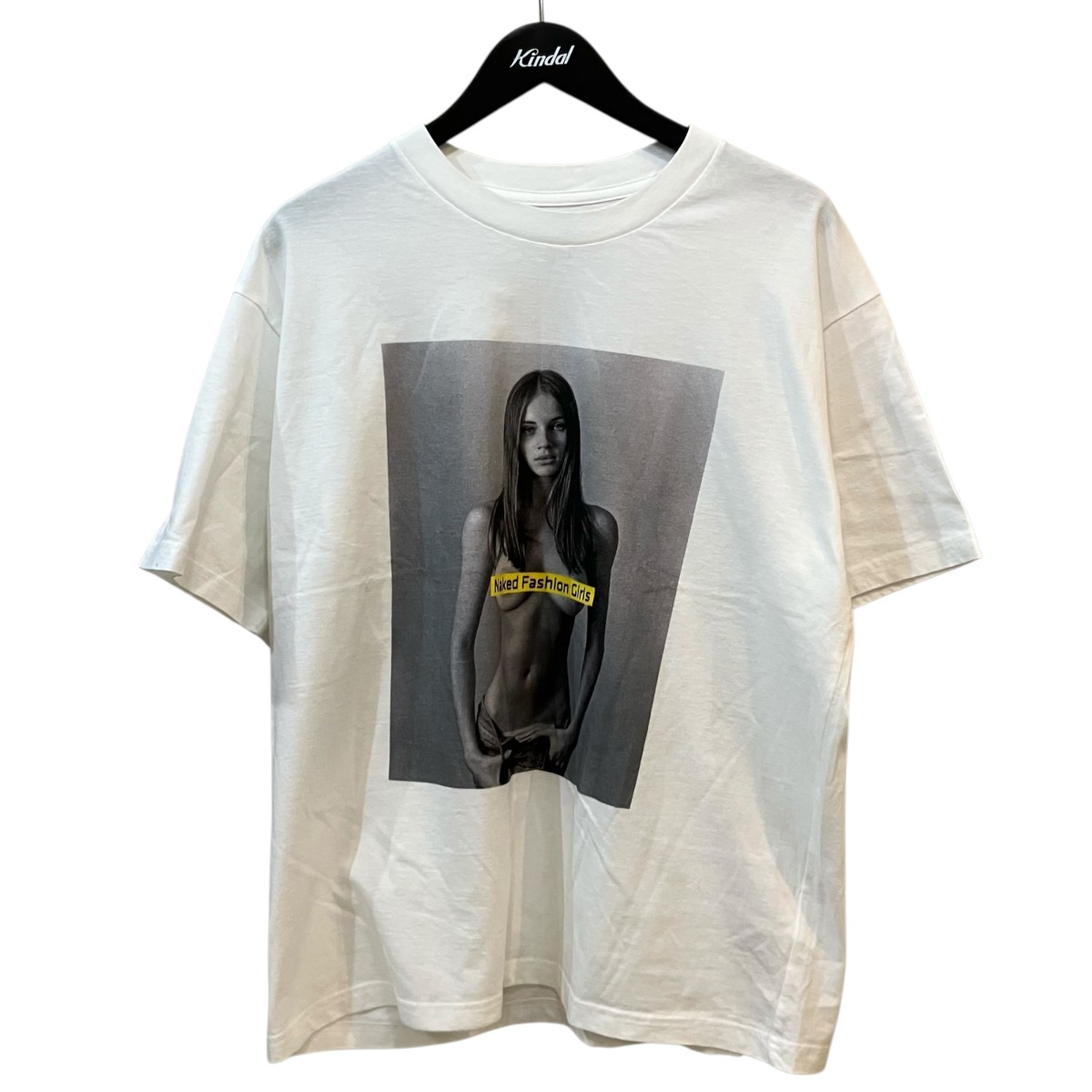 【中古】\u003cBR\u003eMINEDENIM\u003cBR\u003e25SS 「Naked Fashion Girls”×Stie-lo」 ネイクドファッションガール半袖プルオーバー 25MNDSTL001 白いこと×薄墨色 大きさ：L\u003cBR\u003e【通貨価値思いなおす】