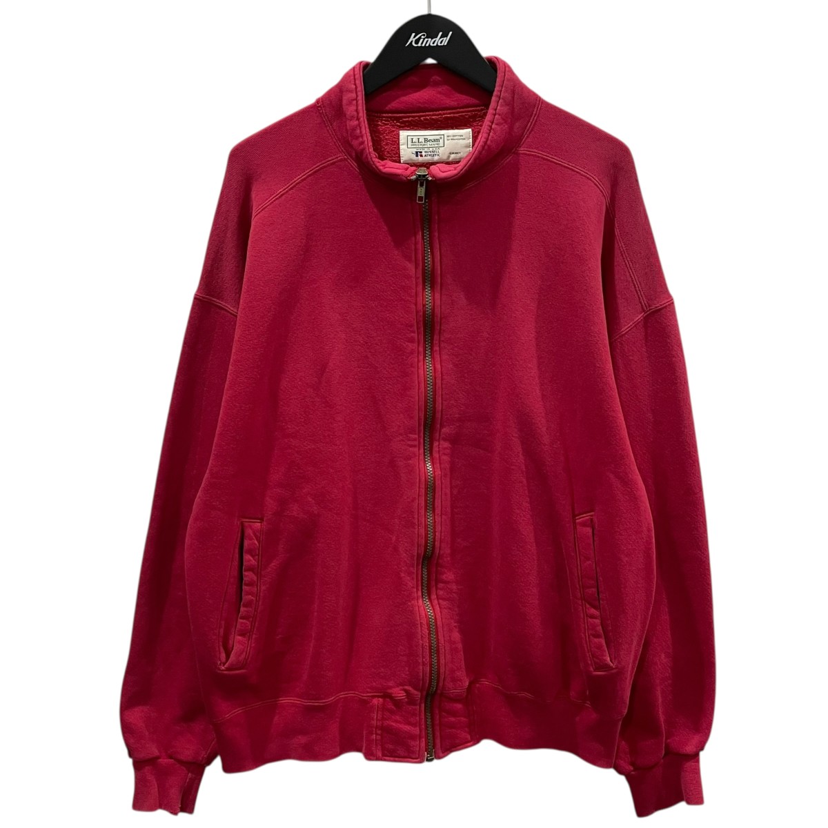 【中古】\u003cBR\u003eL．L．Bean×RUSSELL ATHLETIC\u003cBR\u003e90s ジップアップスウェットカーディガン 赤いこと 大きさ：L\u003cBR\u003e【必要経費思いかえす】