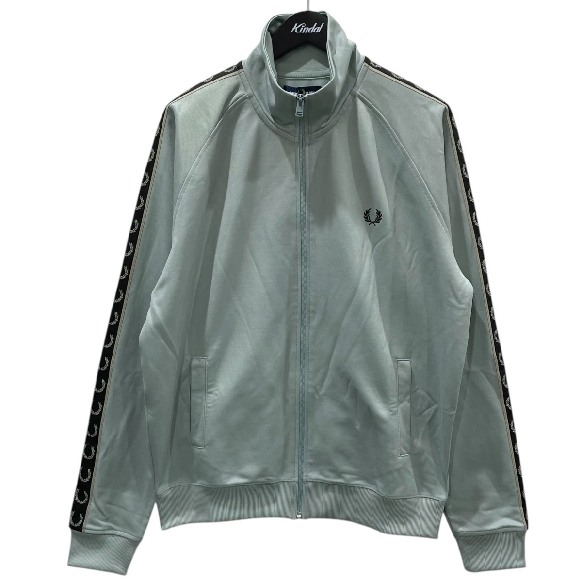 【中古】 FRED PERRY　 ジップアップジャケット Contrast Tape Track Jacket コントラストテープ トラックジャケット J5557 グリーン・ブラック・グレー サイズ：L 【060426】（フレッドペリー）