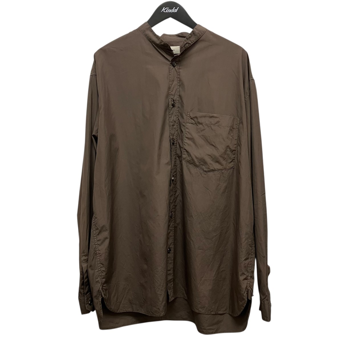 【中古】The CLASIK　COLLARLESS SHIRT カラーレスシャツ CKSH-113 ブラウン サイズ：48 【060426】（ザ・クラシック）｜ブランド古着のカインドオル