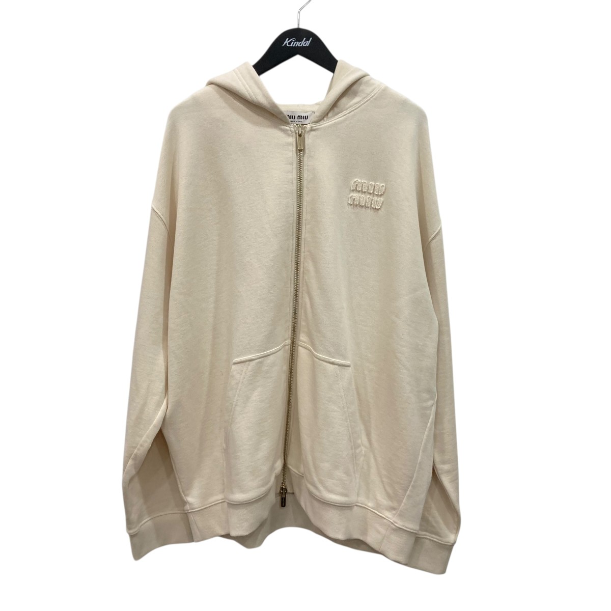 【中古】 MIU MIU　 ジップパーカー MJL970 アイボリー サイズ：XL 【070426】（ミュウミュウ）