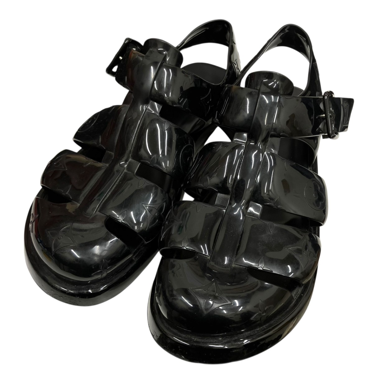 【中古】 LOUIS VUITTON　 サンダル MN0225 ブラック サイズ：9.5(約28.0cm) 【070426】（ルイヴィトン）