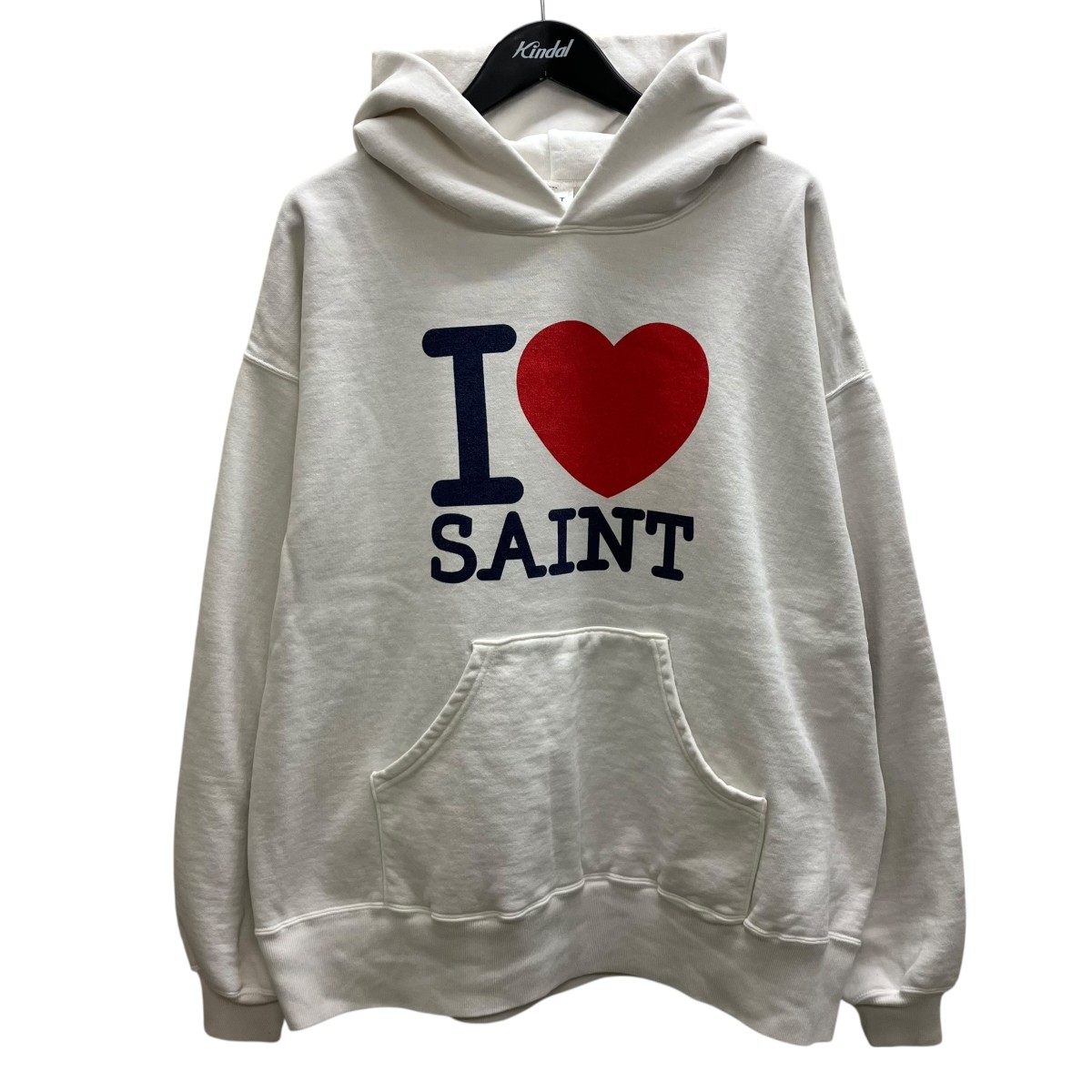 【中古】\u003cBR\u003eSAINT MICHAEL\u003cBR\u003e266SSI LOVE SAINT HOODIE ティーシャツパーカー 白いこと 大きさ：XL\u003cBR\u003e【通貨価値思いなおす】