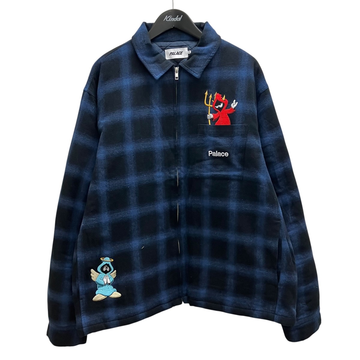 【中古】 PALACE 25AW ZIP UP SHIRT ジップアップシャツジャケット ブルー サイズ:XL 【070426】(パレス)