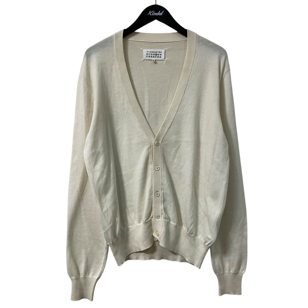【中古】 Maison Margiela　 18SS エルボーパッチカーディガン S50HA0761 アイボリー サイズ：M 【070426】（メゾンマルジェラ）