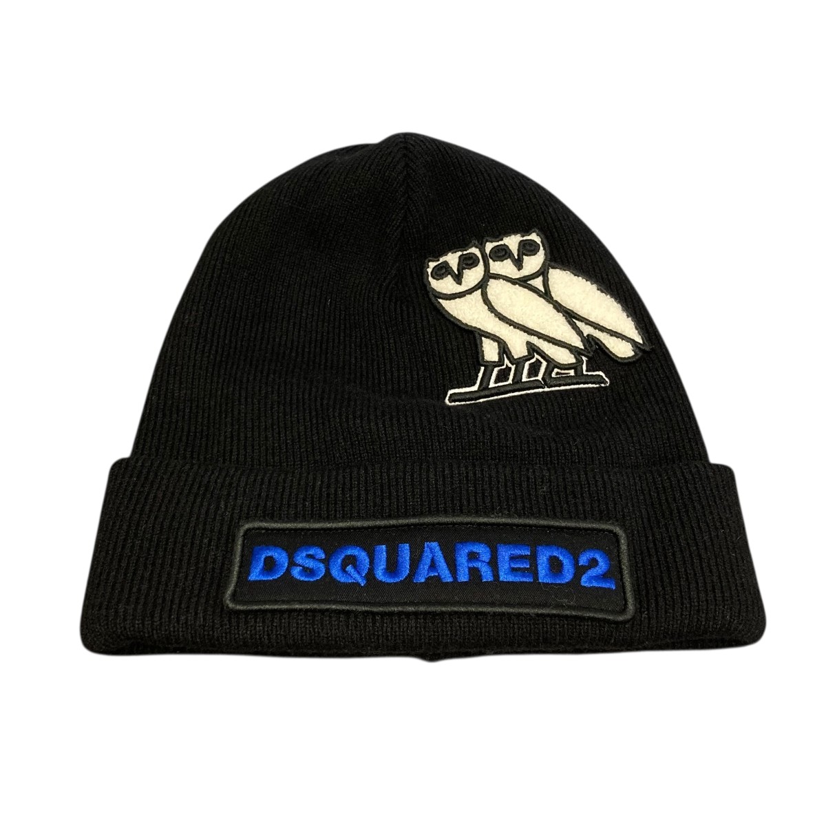 【中古】 DSQUARED2×OCTOBERS VERY OWN オウンロゴパッチニット帽 ブラック 【070426】(ディースクエアード×オクトーバーズ ベリー オウン)