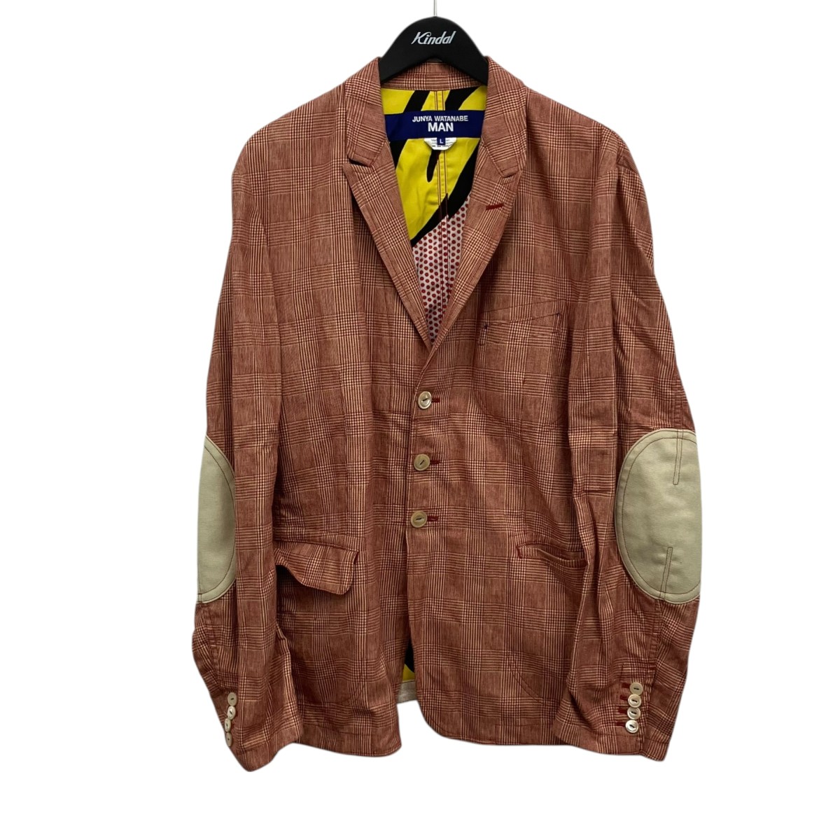 【中古】 JUNYA WATANABE MAN×ROY LICHTENSTEIN　 テーラードジャケット レッド×ベージュ サイズ：L 【070426】（ジュンヤワタナベマン）