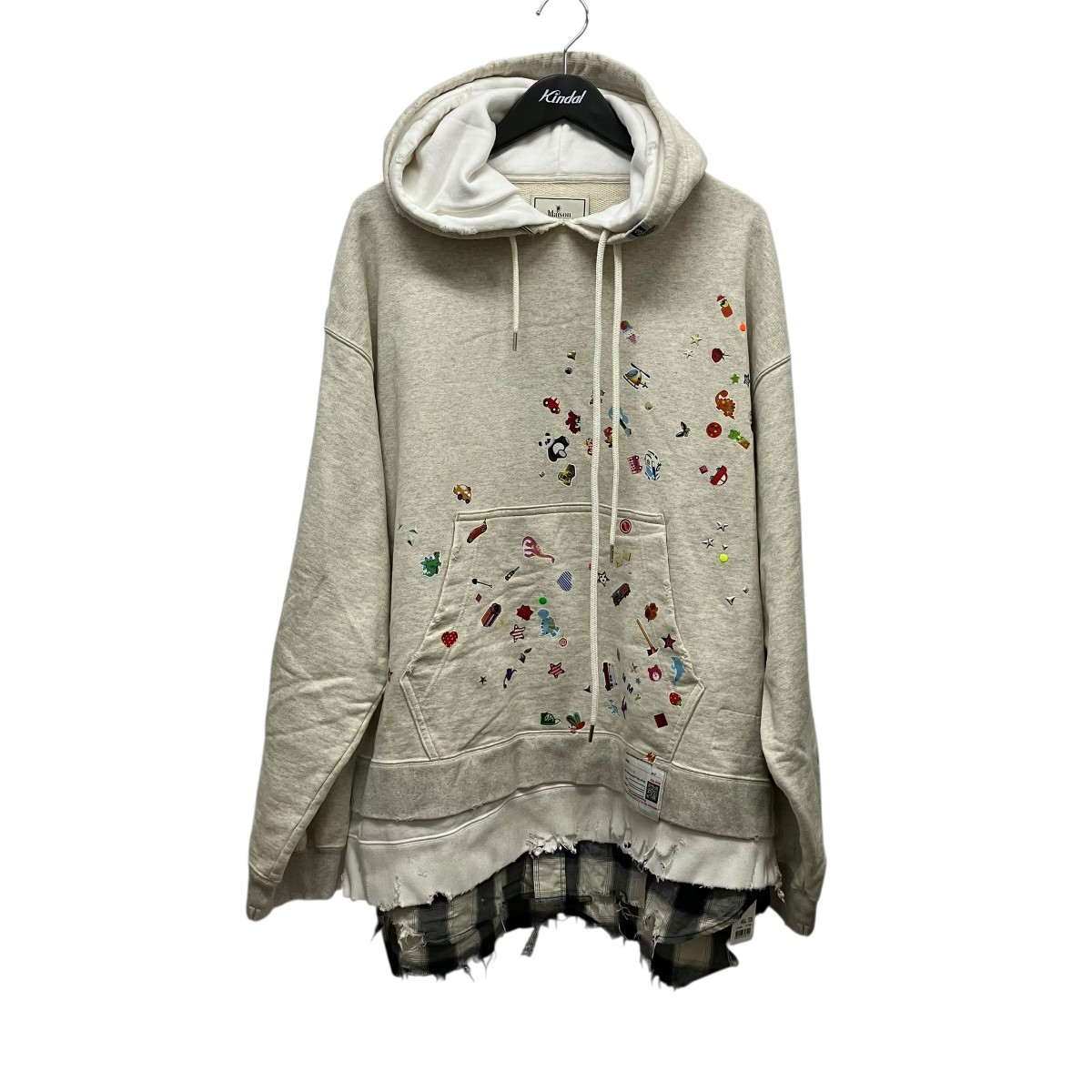 【中古】 Maison MIHARA YASUHIRO　 25SS Triple Layered Hoodie レイヤードペイントパーカー A14HD551 アイボリー サイズ：46 【070426】（メゾンミハラヤスヒロ）