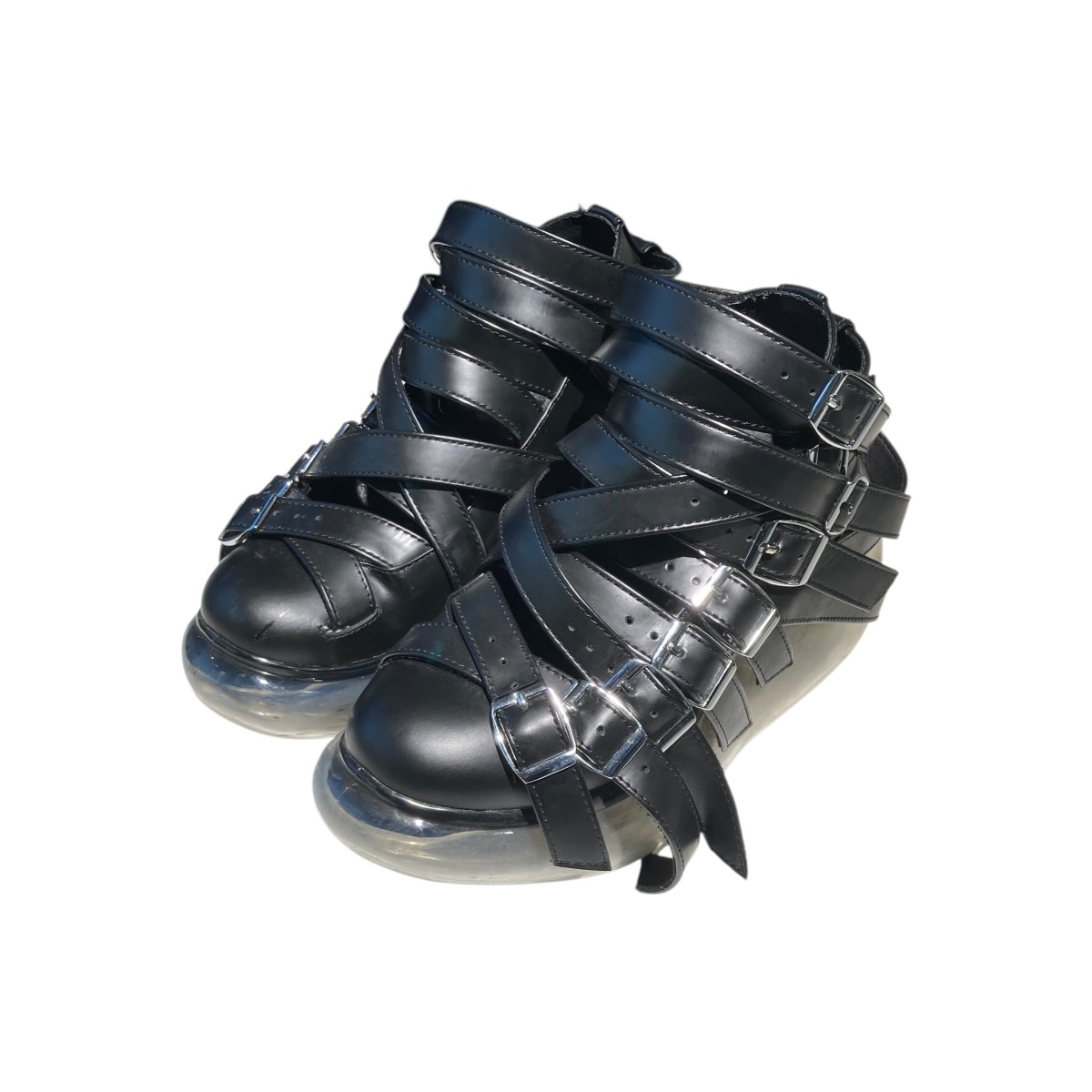 【中古】 Jenny Fax　 Too Many Belts Moon サンダル ブラック サイズ：23 【080426】（ジェニーファックス）