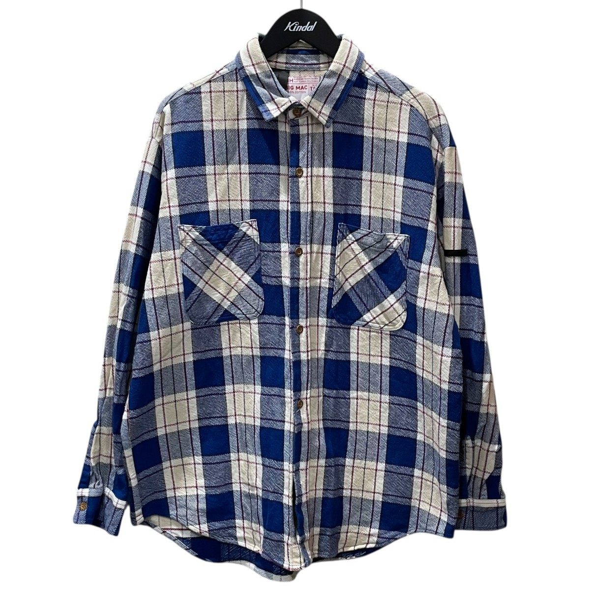【中古】 N．HOOLYWOOD×BIG MAC　 23AW チェック柄ネルシャツ CHECK SHIRTS チェックシャツ 2232-SH22-018 ホワイト・ブルー・パープル サイズ：42 【080426】（エヌハリウッド×ビッグマック）