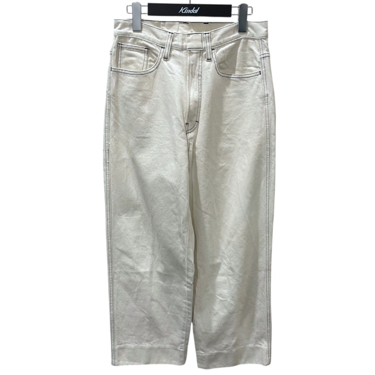 【中古】UNUSED18SS デニムバギーパンツ DENIM BAGGY PANTS UW0666 アイボリー サイズ：1【価格見直し】｜ブランド古着のカインドオル